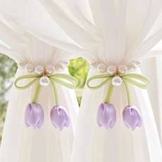 튤립 자석 진주 커튼 끈 버클 클립