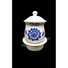 精緻蓮花陶瓷祭祀杯組 祭祖供杯 祭拜用品 祭祀器具, 1個