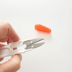 안전캡 쪽가위 오렌지, 1개, 기본