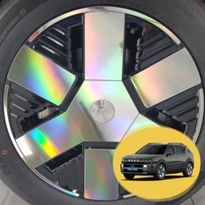 ERK 디올뉴넥쏘 18인치 휠 마스크 포인트 홀로그램 컬러 데칼 스티커 스포크 커버 몰딩 차량용 튜닝 필름, 디올뉴넥쏘 18인치/홀로그램 실버, 1개