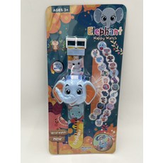 可愛大象造型兒童投影手錶，趣味學習時間，柔軟舒適錶帶，培養時間觀念, 1套