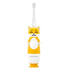 Babymate 光能音波震動牙刷 吸盤站立式, 1個, 電動牙刷狐狸黃