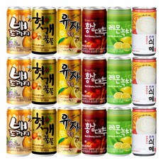 일화 미니 업소용 꿀물 식혜 혼합 6종 3개씩(배도라지 헛개꿀물 유자꿀물 홍삼대추 레몬녹차 민속식혜), 18개, 175ml