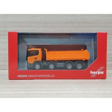 Herpa H316996 Scania XT17 Meiler 三軸傾倒車 橘色模型, 1個