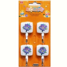 플라워 벽후크 4P-랜덤발송 esc+0065Sq