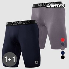 [1+1] 아르메데스 남성용 5부 바지 테크핏 언더레이어 하의