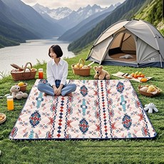 가족 피크닉 매트 휴대용 방수 방습 비치 매트 야외 두꺼운 돗자리 200x200, 스타일 A