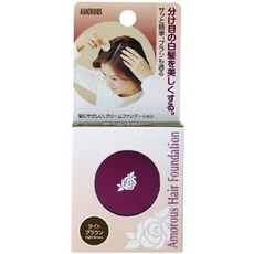 Amorous 髮際線遮瑕粉餅 蓋白髮 深棕色 日本製, 1個, 天然棕色