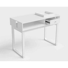 네일샵 테이블 심플한 뷰티샵 원목 흰색 화이트 책상, 1개, 80X40X78 (금다리) 인조대리석