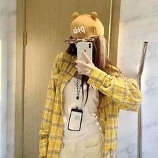 투니스 여성 빈티지 루즈핏 체크 긴소매 셔츠