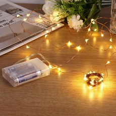 산니우 LED 스트링 조명 미니 배터리 구동 구리선 별이 빛나는 요정 침실 크리스마스 파티 결혼식 센터피스 장식용 작동 조명5m16피트 웜 화이트, Multicolor, 4 Pack