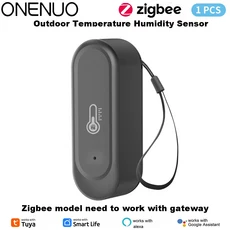 스마트 ZIgbee/WIFI IP65 방수 온도 및 센서 블랙 Tuya APP 모니터링 Alexa Google Home용, 02 ZIgbee