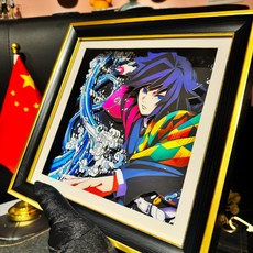 귀멸의 칼랑 (토키토 무이치로) 블라인드 박스 입체그림 세트 - 하시라 피규어 퍼즐 캔버스액자 선물, 21x21CM(21x21센티미터), 토미오카 기유(물기둥)