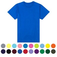 U넥 티티뱅크 무지 30수 반팔 커플 티 면 라운드 반팔, 백색, 2XL