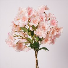 仿真櫻花桃花枝客廳假花擺件新中式裝飾攝影道具配材花卉裝飾仿真花永生花人造花乾燥花永不凋零拍照道具假花裝飾居家裝飾, 櫻花-粉色, 1個