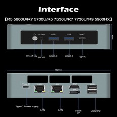 SZBOX 라이젠 7 5800U 5600U 5700U 7530U 미니 PC 윈도우 11 DDR4 3200Mhz M2 2280 PCle NVMe SSD Wifi6 B, 01 Ryzen 5 5600U, 04 AU, 03 DDR4 16GB 512GB SSD