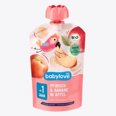 독일 베이비러브 유기농 과일퓨레 - 사과 복숭아&바나나 100g (앵무새)