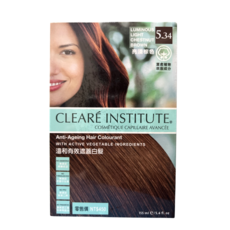 CLEARÉ INSTITUTE染髮劑5.34 溫和遮蓋白髮 植物萃取配方, 淺棕色, 1個