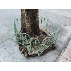 유럽풍 철제 정원 화단 울타리 모양 펜스 화단 가든 식물지지대 휀스 정원꾸미기 주택 아파트 꾸미기 4개 세트, 흰색