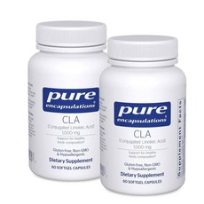 퓨어인캡슐레이션 씨엘에이 (공액 리놀레산) 1000mg 소프트젤 Pure Encapsulations CLA (Conjugated Linoleic Acid), 2개, 60정