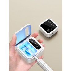 휴대용 UV 무선 건조 보관 여행용 미니 자외선 칫솔건조기, 소독+건조 무전원+치약 짜는 기계, 단일 모델