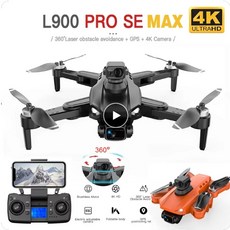 L900 Pro SE MAX GPS 드론 4K 듀얼 HD 카메라 360도 장애물 회피 기능 쿼드콥터 드론, Black, L900 Pro Black 1set, 1개
