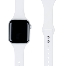 모할랩 애플워치 3/4/5/6/7/8/9/SE 호환 슬림 실리콘 더블 단추 스트랩 + 보호필름 1p 세트, 09 화이트, 38mm