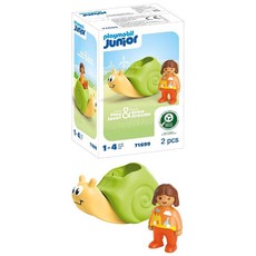 플레이모빌 Playmobil Junior 71699 딸랑이 달린 달팽이 소녀 피규어 포함 식물 기반 플라스틱으로 만든 지속 가능한 장난감 토이 만 1세, 플레이모빌 Playmobil Junior 71699 딸