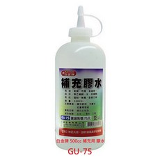【文具通】SIMBALION 雄獅 Life 徠福 透明 補充用 膠水 合成糊 500cc, 1個, 500cc, PLATINUM 白金牌 GU-75