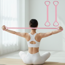 캐시웨이 홈트 필라테스 요가 스트레칭 밴드, 2개, 핑크