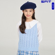 에스핏 중계점 25년 봄 이월상품 대전 #주니어 #여아 니트 뷔스티에 베스트 (라이트블루) 블라우스와 레이어드하기 좋은 베이직한 디자인의 니트 조끼 베스트