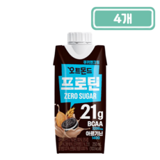 롯데 오트몬드 프로틴 제로슈거 쿠키앤크림, 250ml, 4개