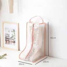 새로운 패션 휴대용 하이힐 신발 보관 가방 주최자 긴 승마 장화 방진 여행 커버 지퍼 파우치, Long - Pink