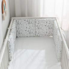 純棉牀圍新生兒牀上用品寶寶防撞圍欄 簡筆畫動物 30*30*6整片洗, 30*30釐米*6片:簡筆畫動物