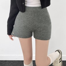 티데일리 여성용 푸린 울 니트 팬던트 숏팬츠