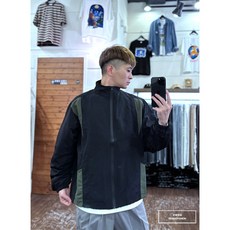 老爺有喜 重磅色塊拼接防風外套-黑(NOF2310C61005) 時尚保暖 舒適有型