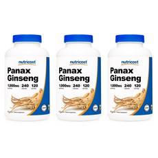 nutricost 人蔘萃取膠囊 1000mg, 240顆, 3罐
