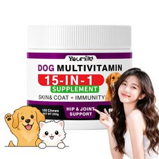 강아지 영양제 강아지 영양제 종합영양제 강아지 관절 영양제 기관지 피부 관절 눈 심장 장건강 케어 항산화 면역력 강화, 1개, 100정
