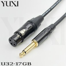 台製 手工 麥克風線 XLR母 轉 6.3 TS 擴大機KTV唱歌專用線 平衡線, 1個, 黑色線材,1米 含雙頭