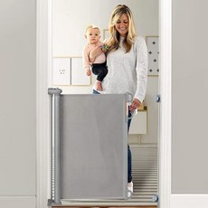 Momcozy 맘코지 접이식 울타리 높이 33인치 최대 55인치 확장 가능 계단 문 복도 안전 실내외, 33x71 Inch, 회색