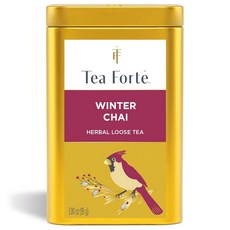 티 포르테 겨울 차이 프리미엄 루즈 없는 허브 블렌드 캐니스터 35 50컵 둥근 제작, Winter Chai, 1개