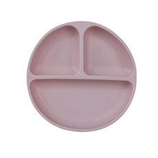 DFMEI 兒童餐具餵養套裝餐盤食品級硅膠嬰兒硅膠碗叉子勺寶寶輔食碗, 1個, 餐盤淡粉色:如圖