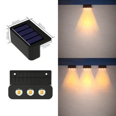 LED 솔라 정원 조명 슈퍼 밝은 방수 솔라 전원 램프 발코니 계단 거리 조명 야외 햇빛 led, [26] 3LED-Warm, [05] 1PC