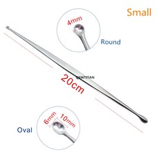 정형외과 스틸 볼크만 골 큐렛 더블 엔드 타원형 원형 골 큐렛 수의학 정형외과 기구, 03 1pcs  Samll