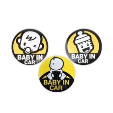 韓國Autoban 可愛寶寶車內磁吸貼 車身安全警示牌 BABY IN CAR 磁鐵銘牌, 1個, AW-D756奶瓶圖