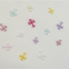 파스텔 컬러 십자가 네일파츠 10개입, 1개, L - 퍼플