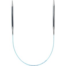 스카셀 바이 애디 터보 원형 뜨개질 바늘 유연한 나일론 코드로 고정된 16인치40cm 도금 황동 팁 3mm미국 사이즈 2, 2.00 mm