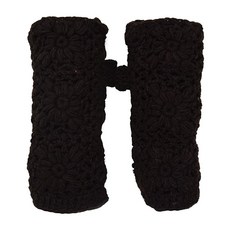 Nickanny's 단열 안감 니트 암 핸드 워머 문자 메시지 핑거리스 장갑 다크 브라운. 284976