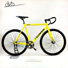 쓰나미픽시자전거 중학생 입문용 SNM100 불꽃블랙 완차 브레이크포함, 58cm, 옐로우, 1개, 58cm