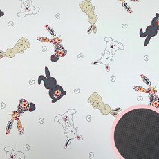 【禾季Her-Ji】台灣製專業透氣防水重複使用 滑鼠墊 隔尿墊 尿布墊 飼料墊 寵物墊 防滑地墊 露營野餐墊, 繽紛彩兔(止滑顆粒款), 1個